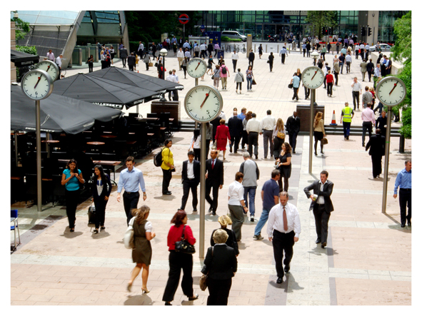 London: Canary Wharf clocks